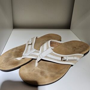 Vionic White and Tan Sandals Size 9